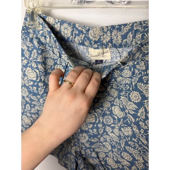 Universal Thread Shorts Women's XS Blue Floral High Rise Pull On Linen Blend - Picture 3 of 5